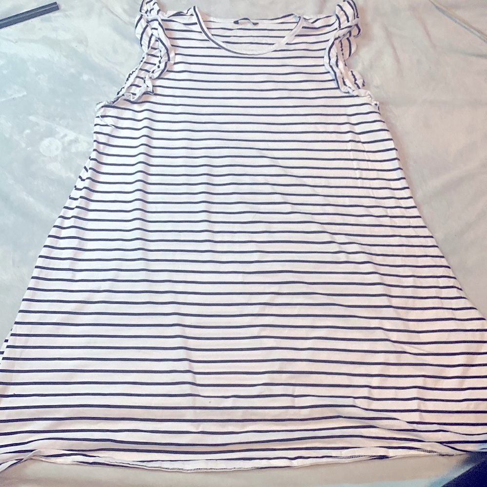 Black and white striped dress